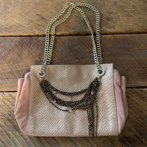 Laundry by Shelli Segal metallic peachy pink and gold purse